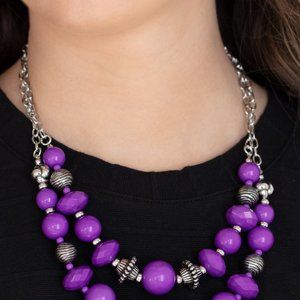 Beautiful Upscale Chic - Purple Necklace with Matching Earrings